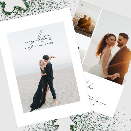 Moderne kalligrafie foto ingelijst | Vrolijk kerst Feestdagenkaart