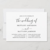 Moderne kalligrafie foto minimalistische bruiloft kaart (Voorkant)