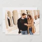 Moderne kalligrafie foto minimalistische bruiloft kaart (Achterkant)