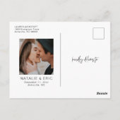 Moderne kalligrafie foto opslaan van de datum briefkaart (Achterkant)