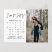 Moderne kalligrafie foto opslaan van de datum briefkaart (Voorkant)