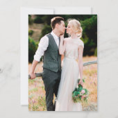 Moderne kalligrafie foto overlay bruiloft kaart (Achterkant)