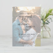 Moderne kalligrafie foto overlay Verloving Kaart (Staand voorkant)