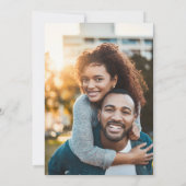 Moderne kalligrafie foto overlay Verloving Kaart (Achterkant)