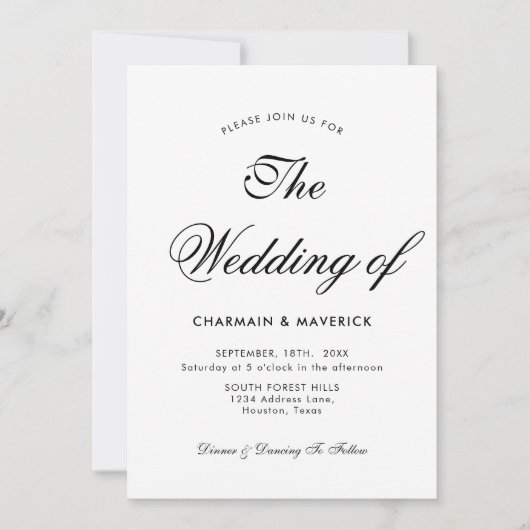 Moderne kalligrafie foto QR code bruiloft Kaart (Voorkant)