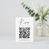 Moderne kalligrafie Foto QR Code Enclosure Kaart (Staand voorkant)