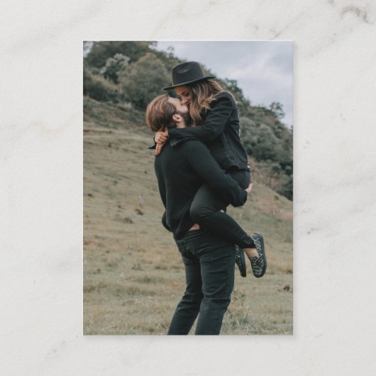 Moderne kalligrafie Foto QR Code Enclosure Kaart (Achterkant)