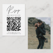 Moderne kalligrafie Foto QR Code Enclosure Kaart (Voorkant / Achterkant)