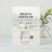 Moderne kalligrafie Foto QR Code Vrijgezellenfeest Kaart (Staand voorkant)