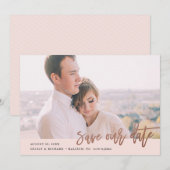 Moderne kalligrafie foto save the date (Voorkant / Achterkant)