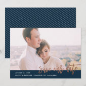 Moderne kalligrafie foto save the date (Voorkant / Achterkant)