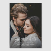 Moderne kalligrafie foto Save the Date Magnet (Voorkant)