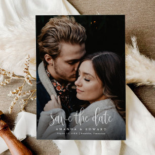 Moderne kalligrafie foto Save the Date Magnet