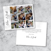 Moderne kalligrafie foto trouw dank je wel flyer