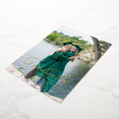 Moderne kalligrafie Foto Twin Afstuderen Folie Uitnodiging (Gedraaid)