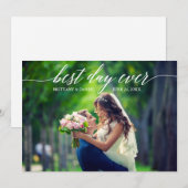 Moderne kalligrafie Foto van beste dag op bruiloft Bedankkaart (Voorkant / Achterkant)