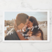 Moderne kalligrafie foto Verloving Likeurfles Etiket (Enkel label)