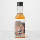 Moderne kalligrafie foto Verloving Likeurfles Etiket (Voorkant)