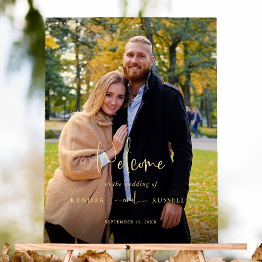 Moderne kalligrafie foto welkom acryl bord