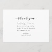 Moderne kalligrafie Fotobruiloft Bedankkaart (Achterkant)