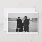 Moderne kalligrafie Fotobruiloft Bedankkaart (Voorkant)