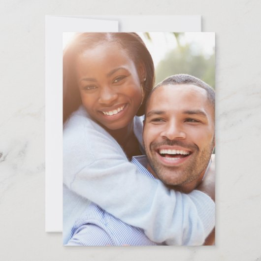 Moderne kalligrafie Fotobruiloft Save The Date (Achterkant)