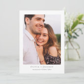 Moderne kalligrafie Fotobruiloft Save The Date (Staand voorkant)