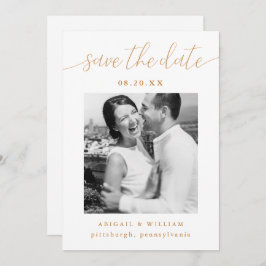 Moderne kalligrafie Fotobruiloft Save The Date