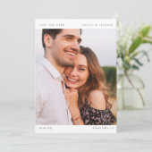 Moderne kalligrafie Fotobruiloft Save The Date (Staand voorkant)