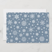 Moderne kalligrafie Fotocollage Blauwe Kerstmis Kaart (Achterkant)