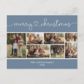 Moderne kalligrafie Fotocollage kerst Briefkaart (Voorkant)
