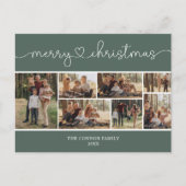 Moderne kalligrafie Fotocollage kerst Briefkaart (Voorkant)