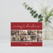 Moderne kalligrafie Fotocollage kerst Briefkaart (Staand voorkant)