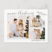 Moderne kalligrafie Fotocollage kerst Briefkaart (Voorkant)