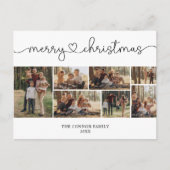 Moderne kalligrafie Fotocollage kerst Briefkaart (Voorkant)