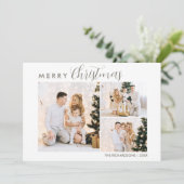 Moderne kalligrafie Fotocollage kerst Kaart (Staand voorkant)