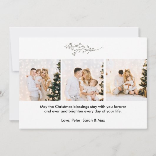 Moderne kalligrafie Fotocollage kerst Kaart (Achterkant)
