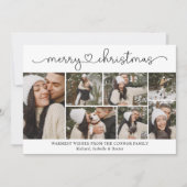 Moderne kalligrafie Fotocollage Kerstmis Kaart (Voorkant)