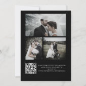 Moderne kalligrafie fotocollage QR code zwart Kaart (Achterkant)