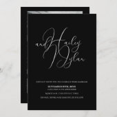 Moderne kalligrafie fotocollage QR code zwart Kaart (Voorkant / Achterkant)