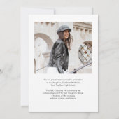 Moderne kalligrafie Fotolegant Afstuderen Aankondiging (Achterkant)