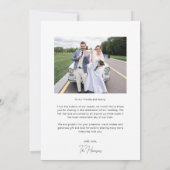 Moderne kalligrafie foto's bruiloft bedankkaart (Achterkant)