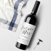 Moderne kalligrafie Future Mrs. Vrijgezellenfeest Wijn Etiket