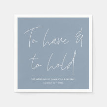 Moderne kalligrafie geloften stoffige blauwe bruil