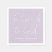 Moderne kalligrafie gelooft Lavendel Paarse bruilo Servet (Voorkant)