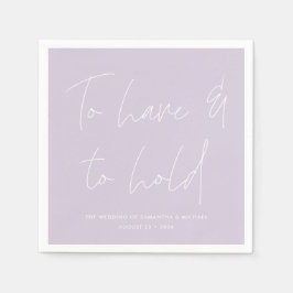 Moderne kalligrafie gelooft Lavendel Paarse bruilo Servet