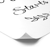 Moderne kalligrafie, gelukkig altijd na het opstar poster (Hoek)