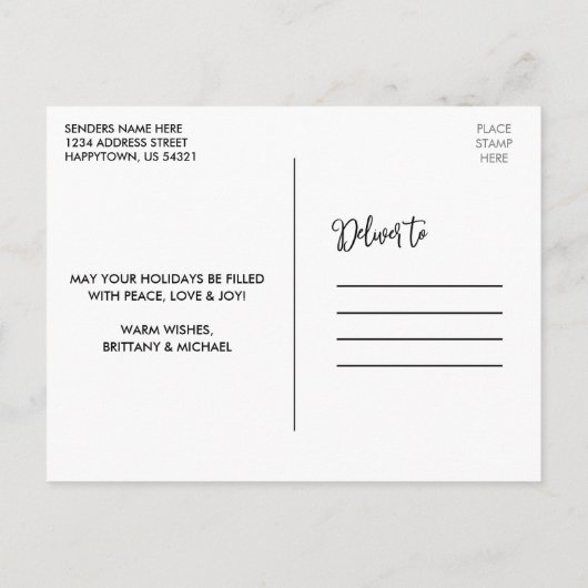 Moderne kalligrafie Gelukkig Briefkaart nieuwjaar  (Achterkant)