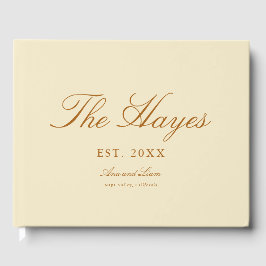 Moderne kalligrafie gepersonaliseerde bruiloft gastenboek