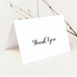 Moderne kalligrafie gevouwen bruiloft dank u kaart<br><div class="desc">Deze moderne kalligrafie gevouwen bruiloft dank u kaart is perfect voor een rustieke bruiloft. Het eenvoudige en elegante ontwerp heeft klassieke en fancy scripttypografie in zwart-wit. Personaliseer de binnenkant van de kaart met uw namen en een bedankbericht. Of laat het gedeelte met het bedankbericht leeg en schrijf met de hand...</div>